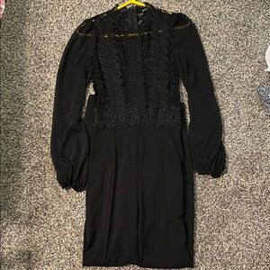 Frances Valentine Black Sheath Jumpsuit with Bishop Sleeves